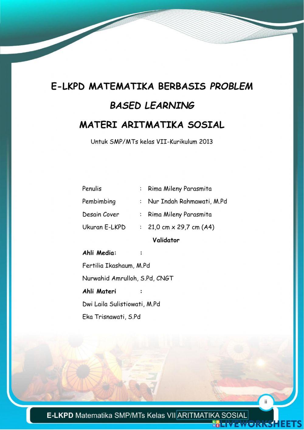 Aritmatika Sosial - Pendahuluan