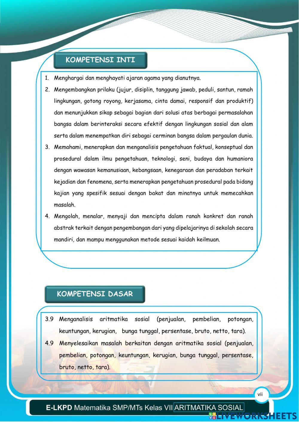 Aritmatika Sosial - Pendahuluan