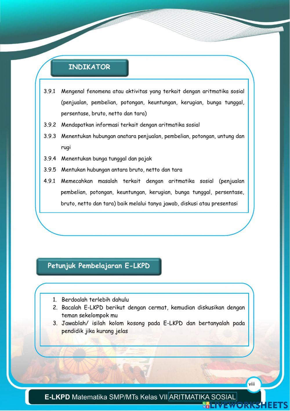 Aritmatika Sosial - Pendahuluan