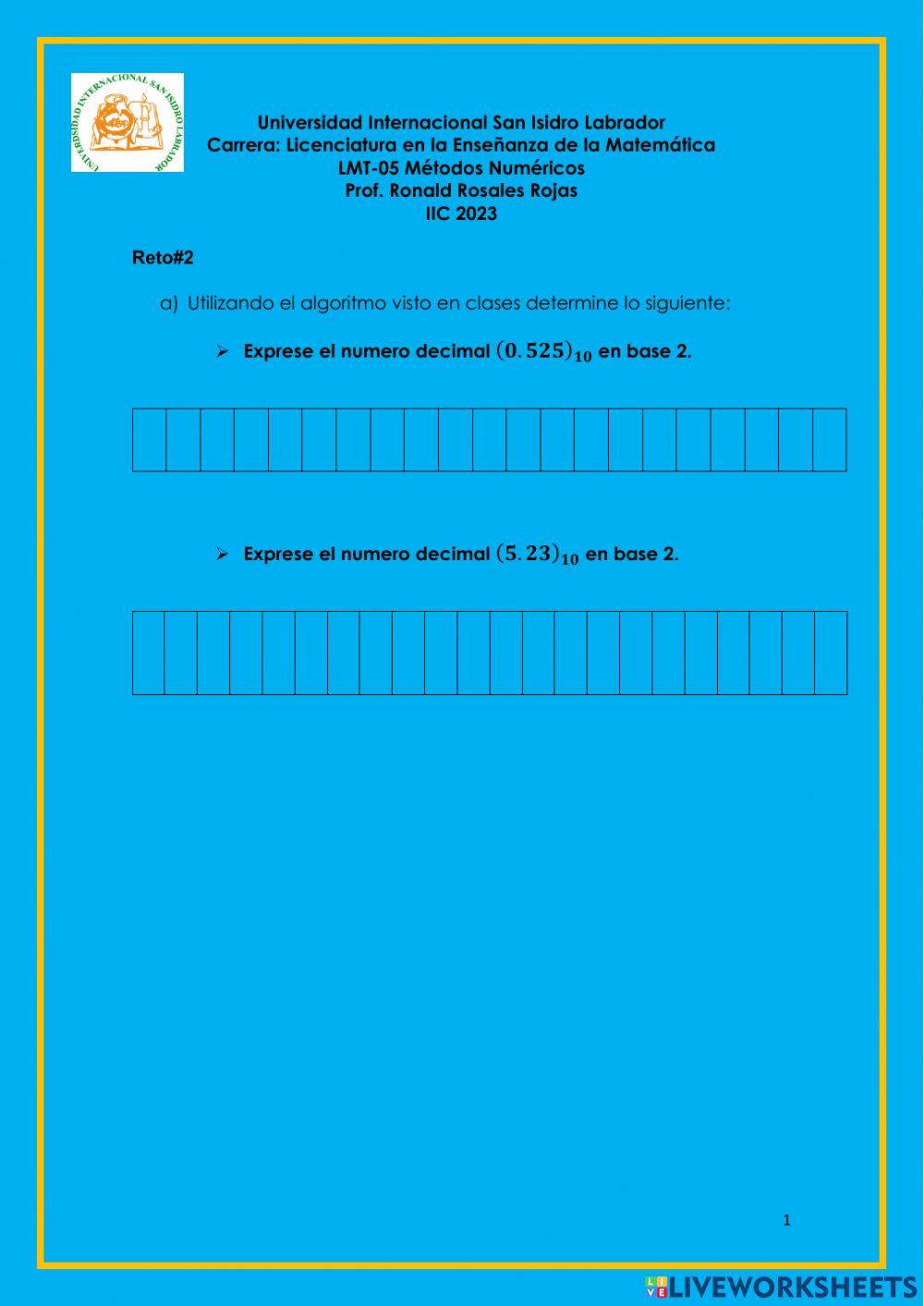 Convesiones binarias