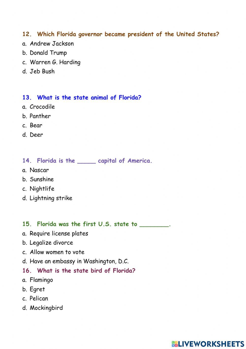 What do you know about Florida?