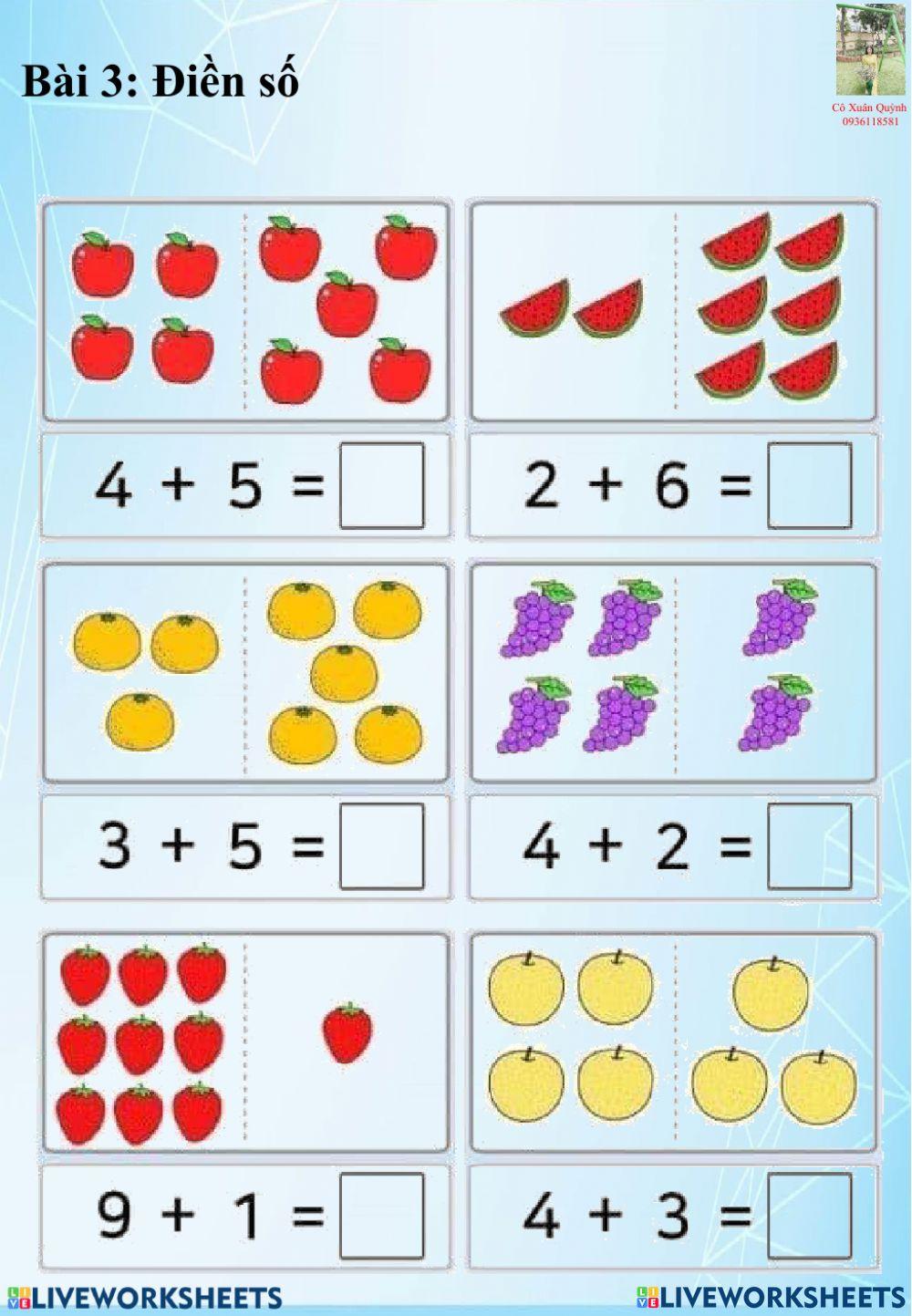 BT 01 - Toan 6 - Nối, Điền khuyêt