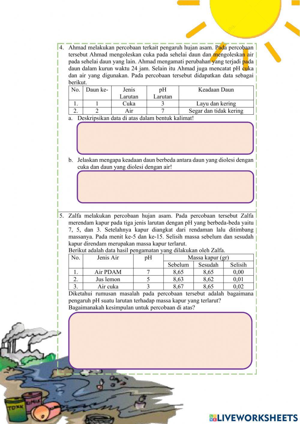 Pre-test Pencemaran Lingkungan