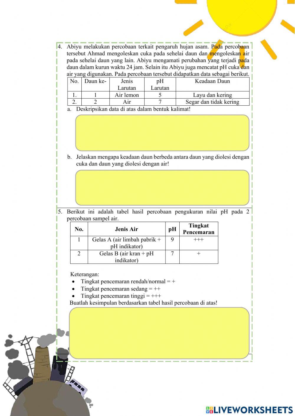 Post-test Pencemaran Lingkungan