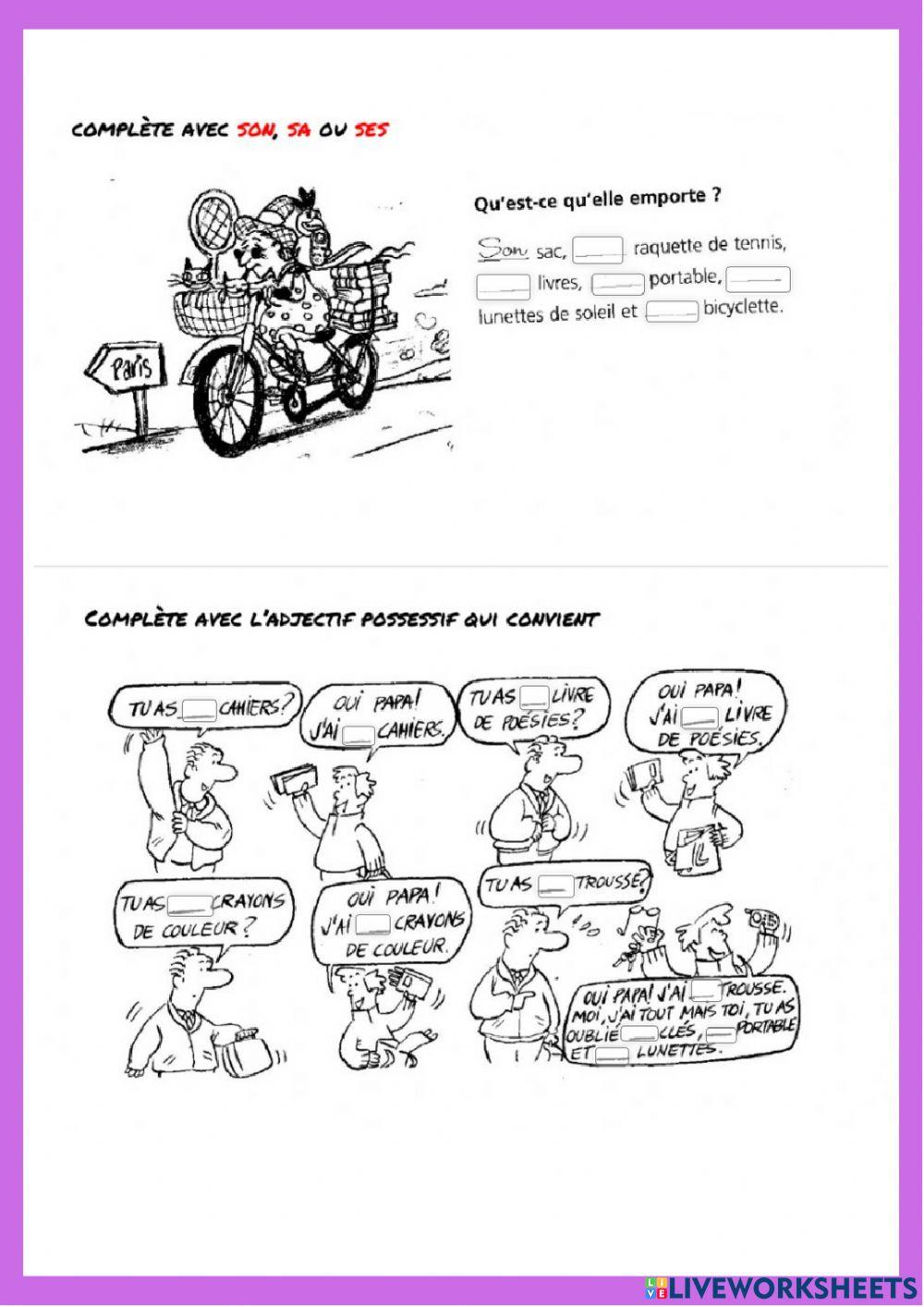 Les adjectifs possessifs