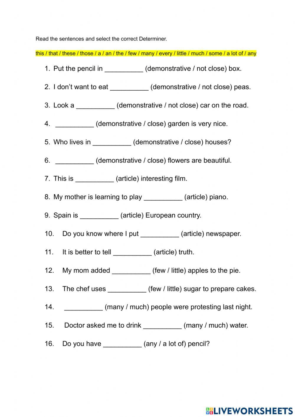 7002648 determiners mr julio liveworksheets