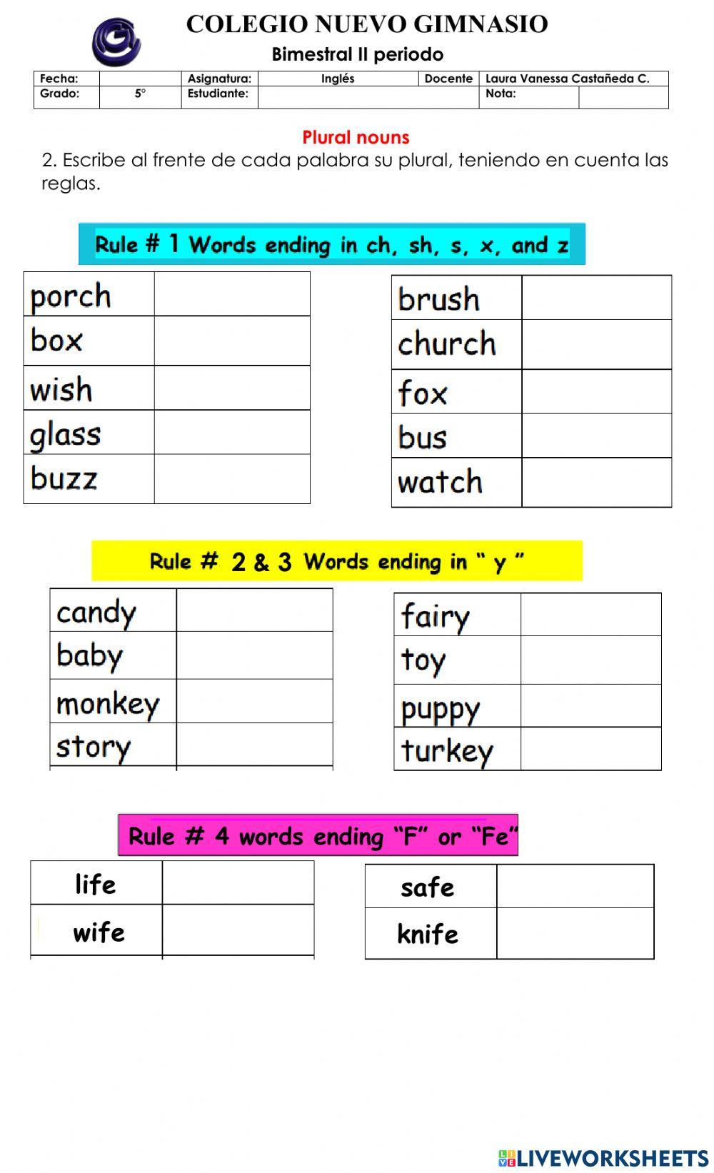 Bimestral II periodo grado 5