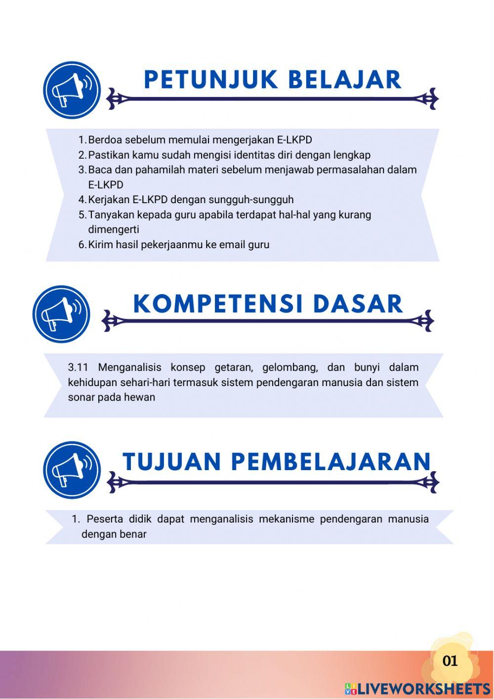 E-LKPD Mekanisme Pendengaran Manusia