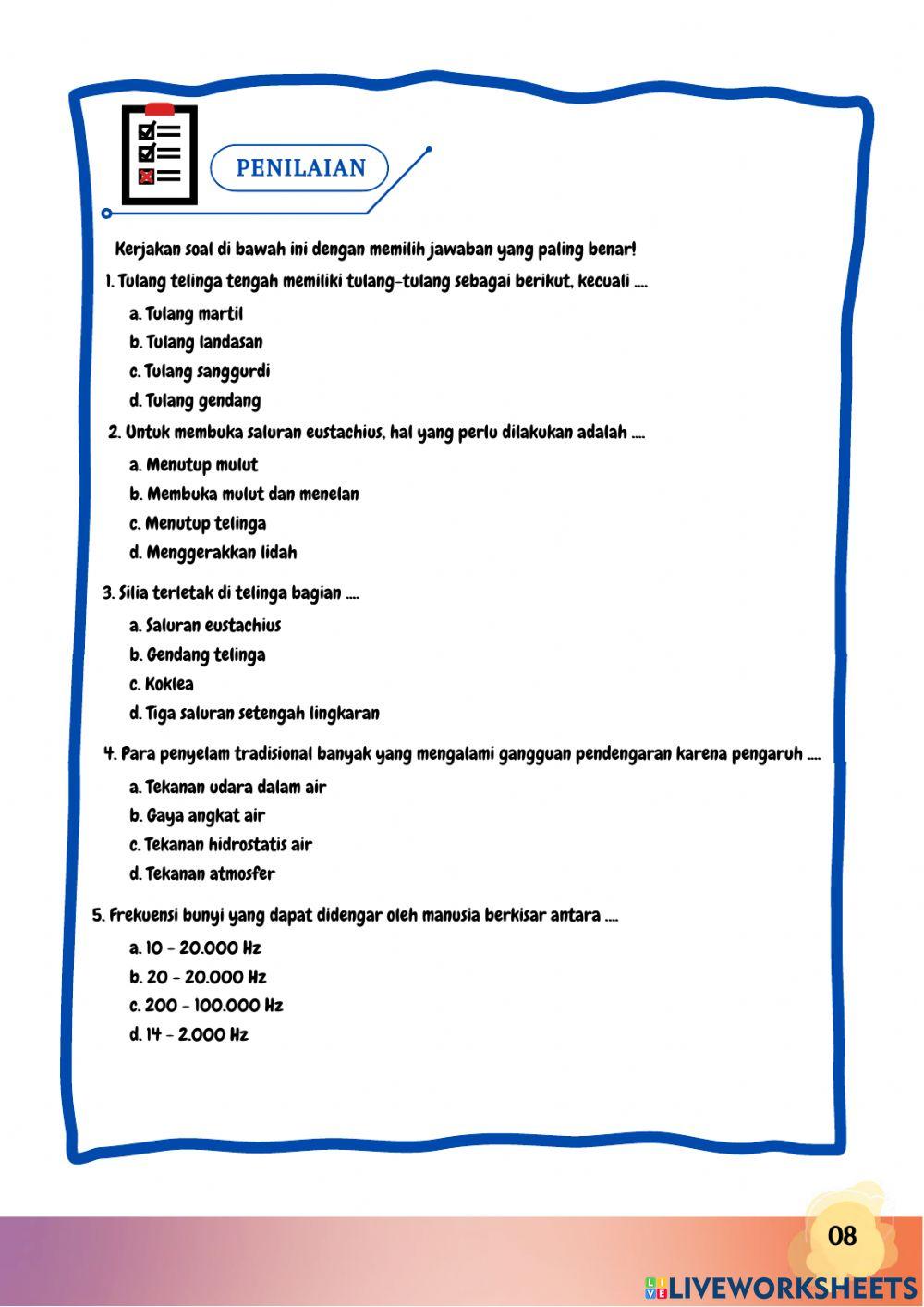 E-LKPD Mekanisme Pendengaran Manusia