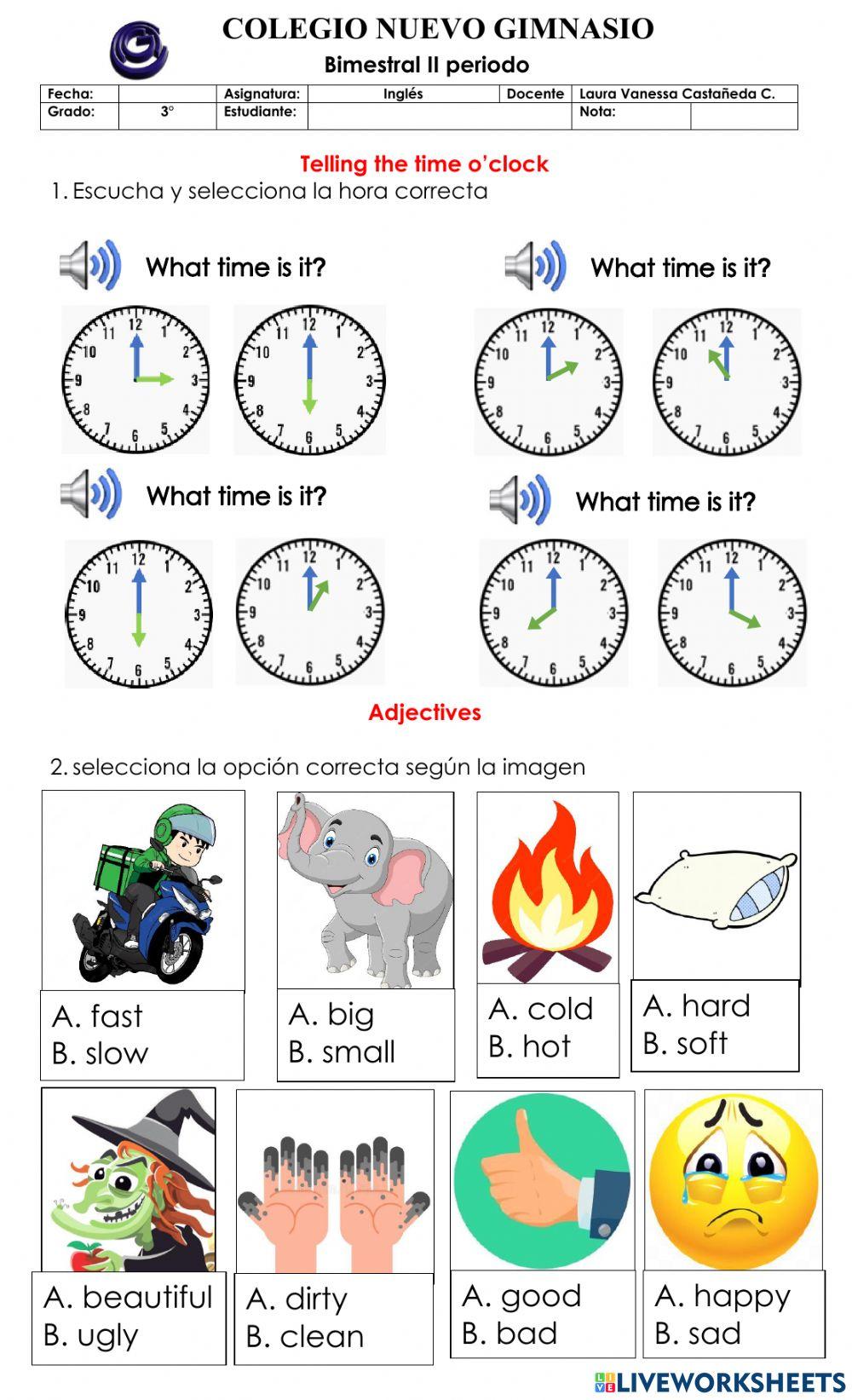 Bimestral inglés tercero