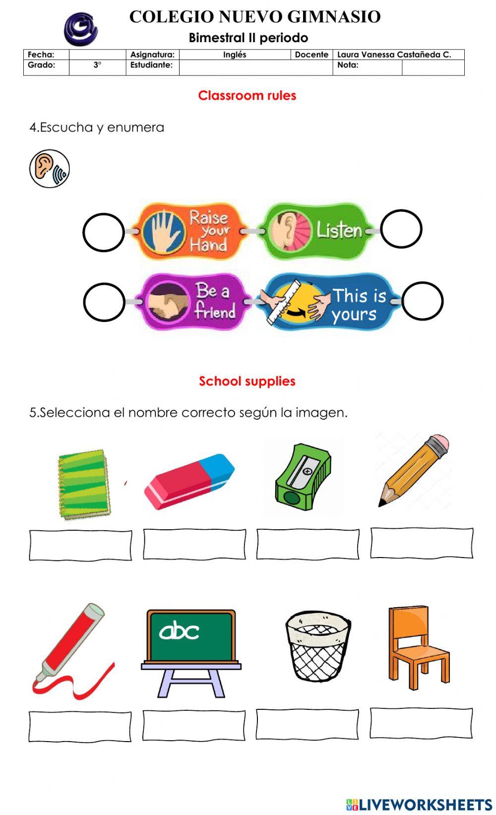 Bimestral inglés tercero