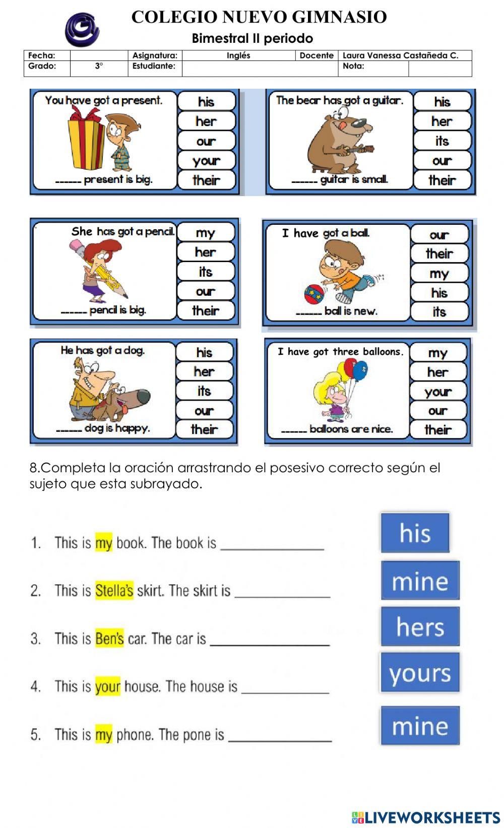 Bimestral inglés tercero