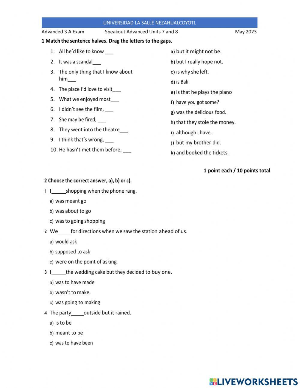 Speakout Adv U 7 & (