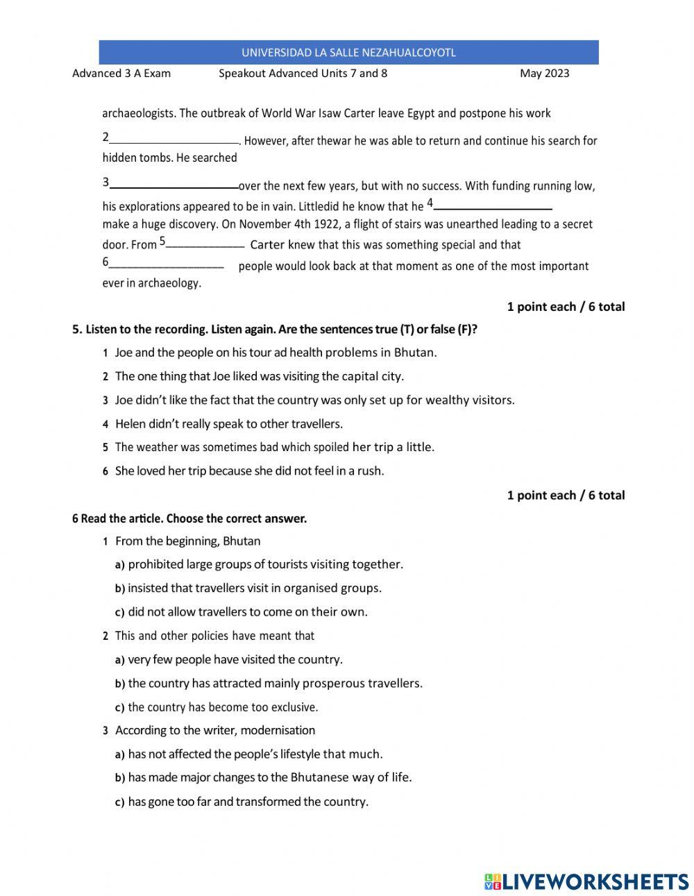 Speakout Adv U 7 & (