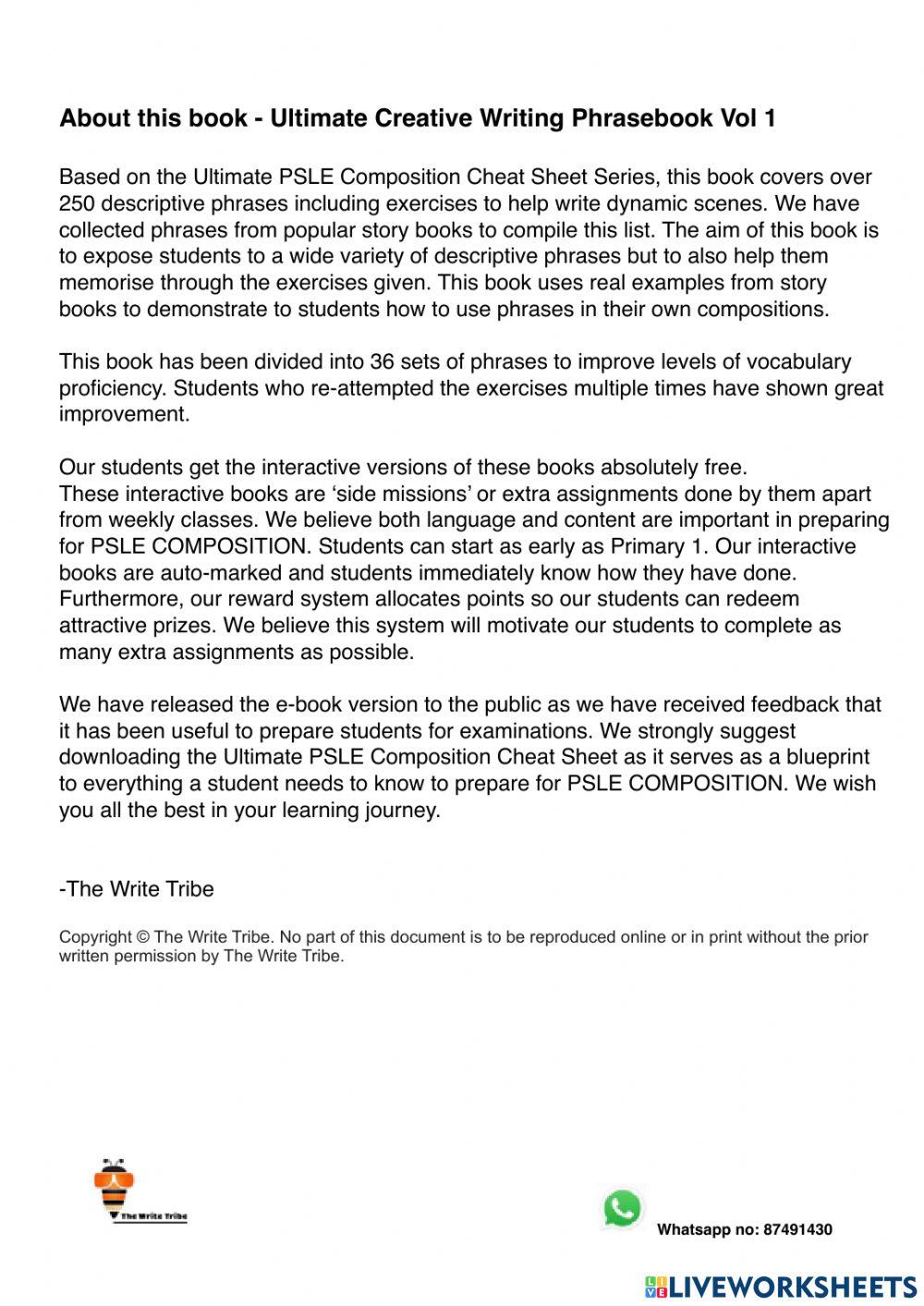 Ultimate creative writing phrasebook vol 1 webinar