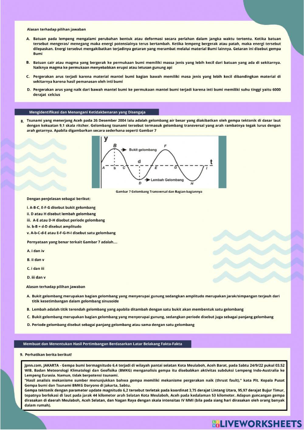 E-instrumen two-tier multiple choice tema ayo siaga bencana