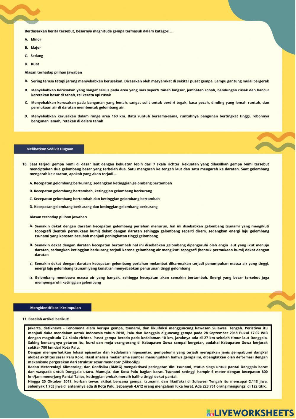 E-instrumen two-tier multiple choice tema ayo siaga bencana
