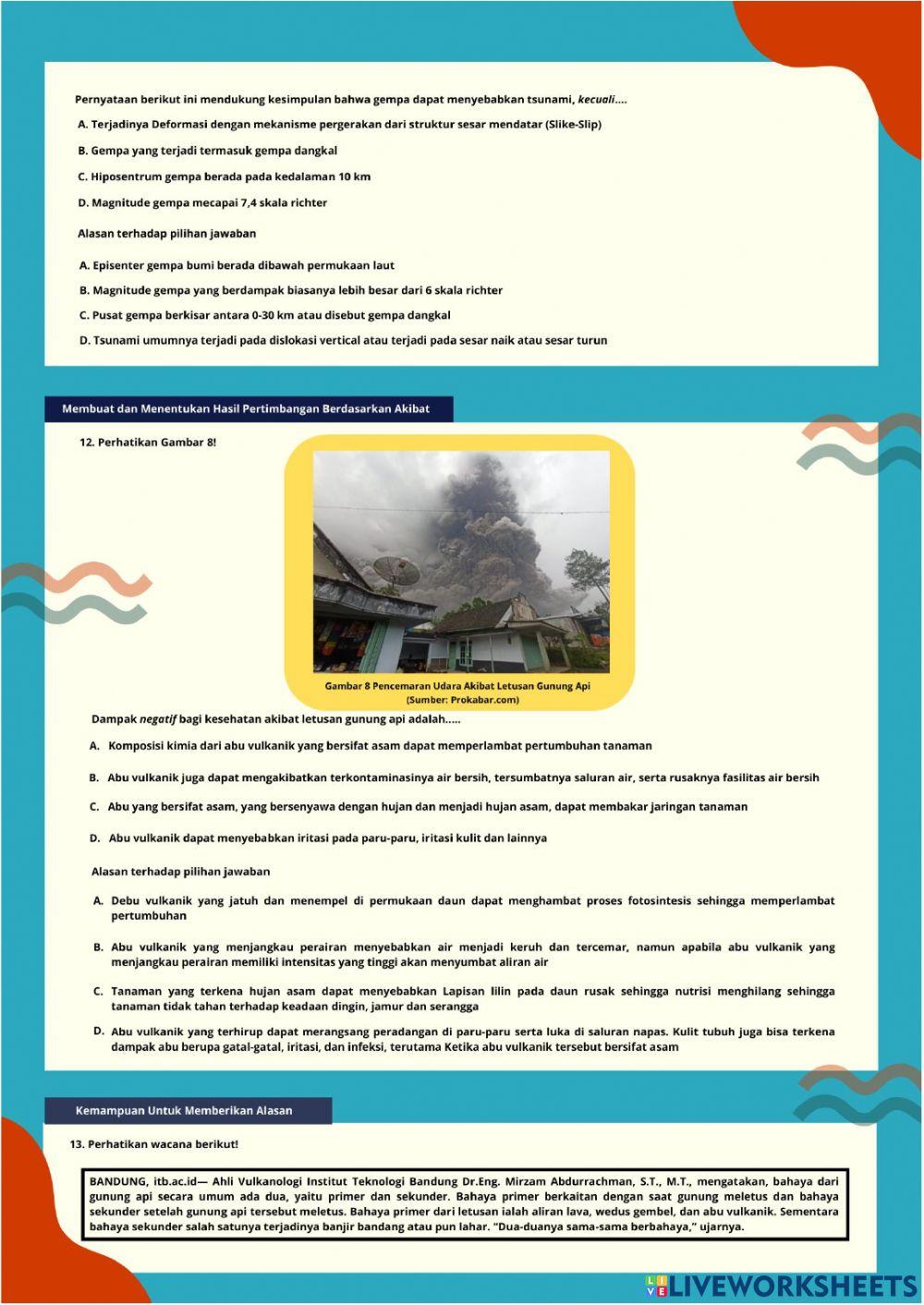 E-instrumen two-tier multiple choice tema ayo siaga bencana