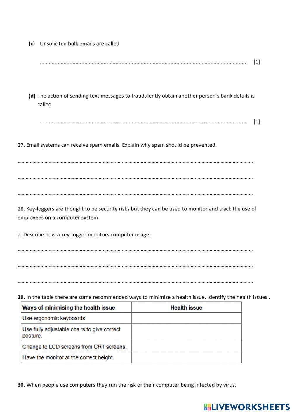 Safety and Security Live worksheet