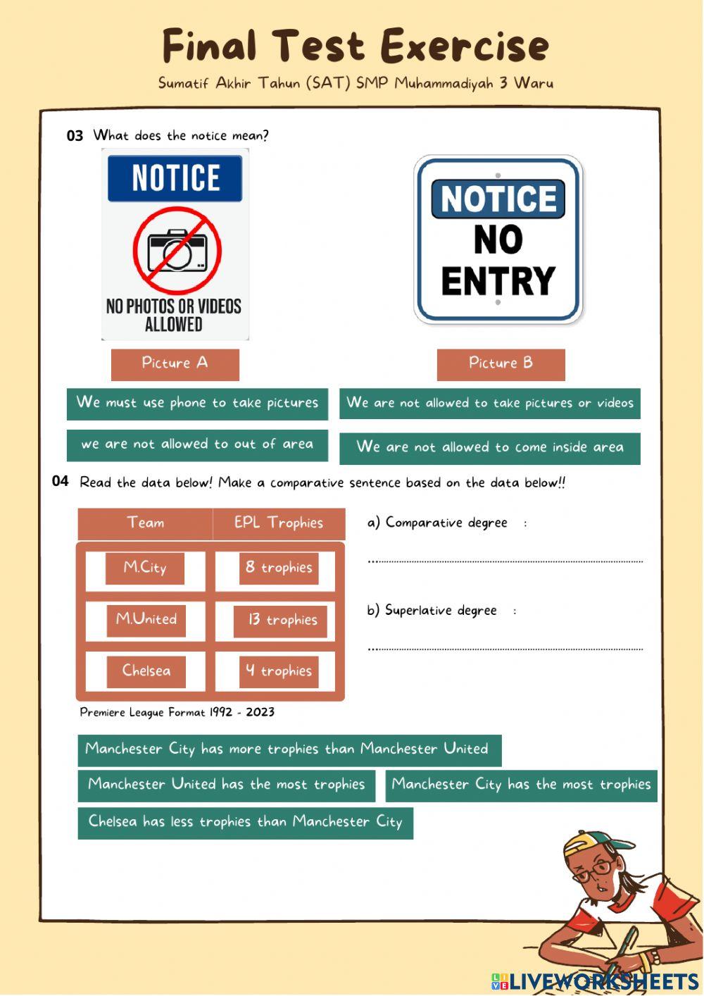 Soal Essai Latihan SAT