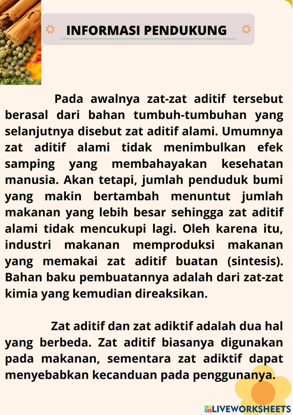 Zat Aditif dan Zat Adiktif