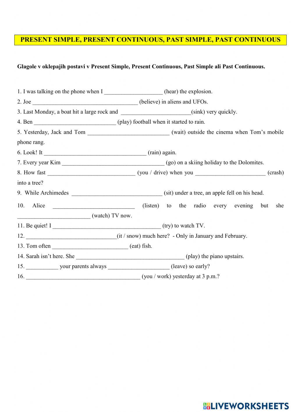 Present and past tenses