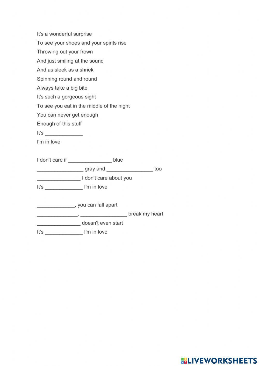 Friday I'm in Love - Days of the week