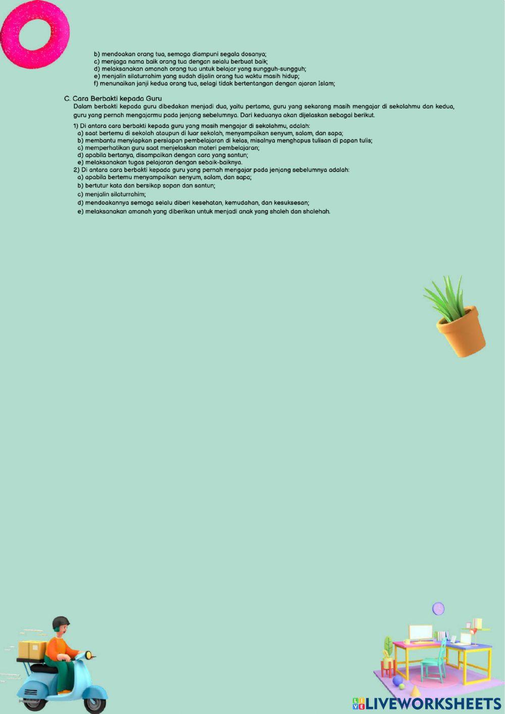 Hormat dan patuh kepada orang tua dan guru