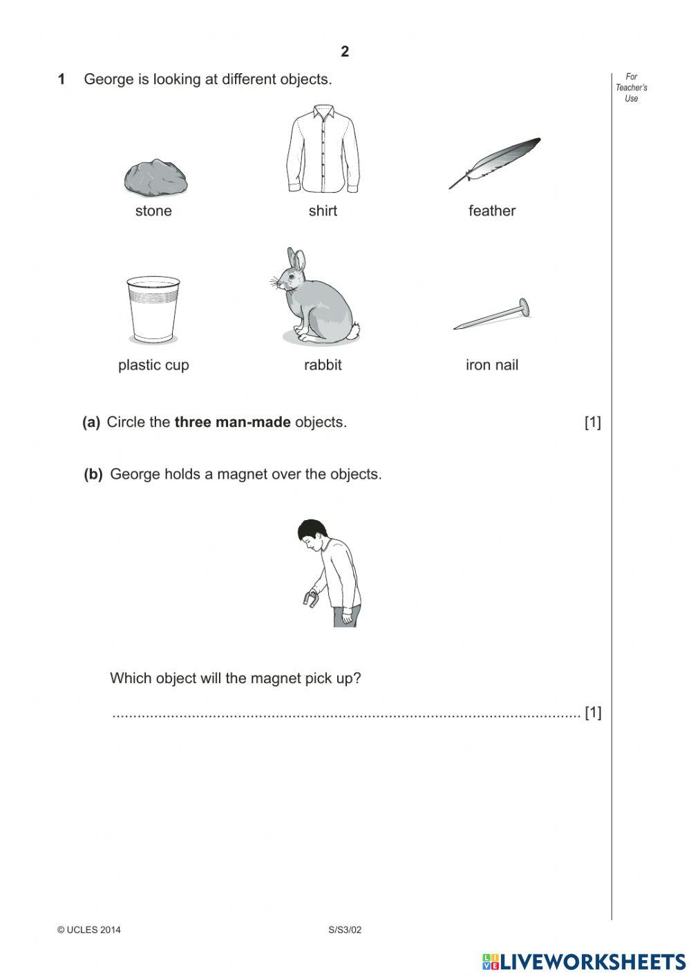 Yr 3 Progression test 2014 paper 2 part 1