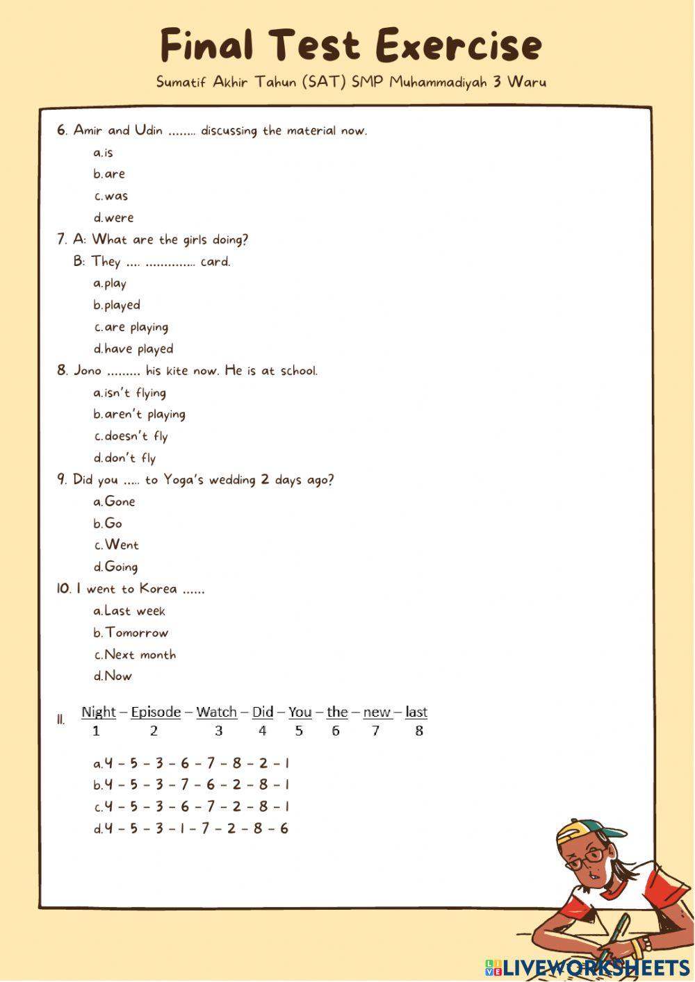 Soal Latihan PAT Kelas 8