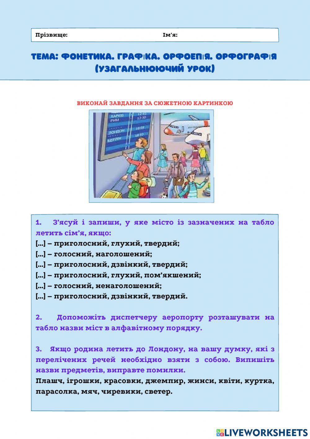 Фонетика. Графіка. Орфоепія. Орфографія