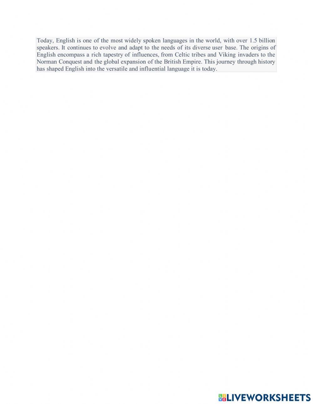 Origins of English language