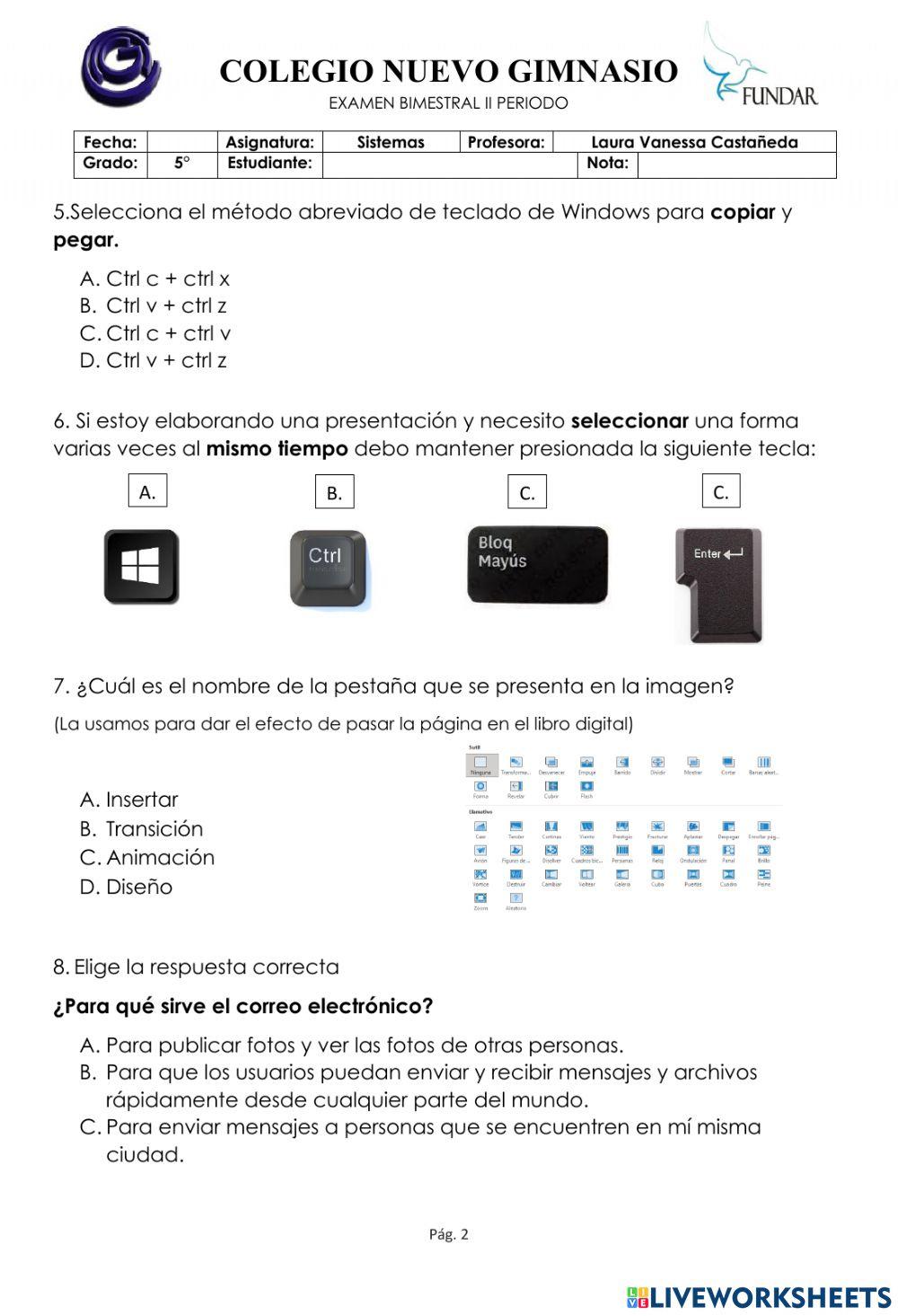 Bimestral ii periodo quinto