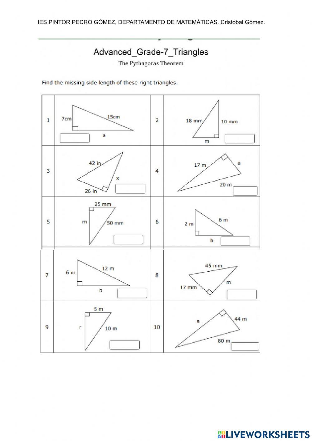 Teorema de pitágoras