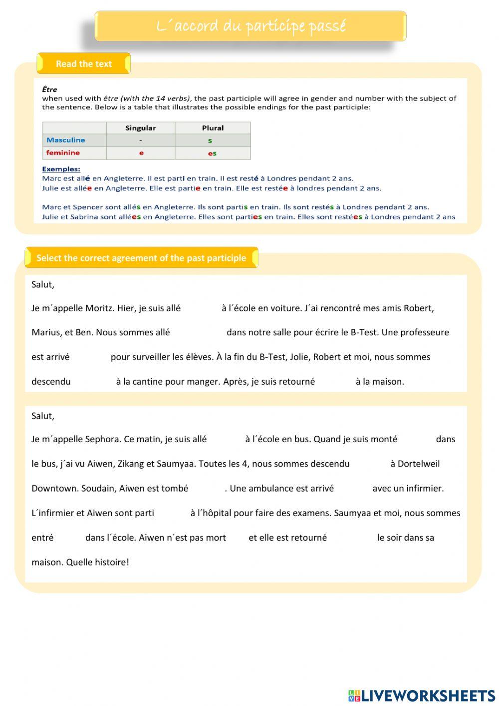 Le passé composé avec ÊTRE (et avoir)