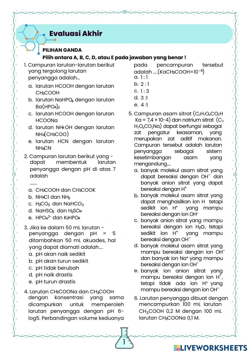 Evaluasi Akhir Larutan Penyangga