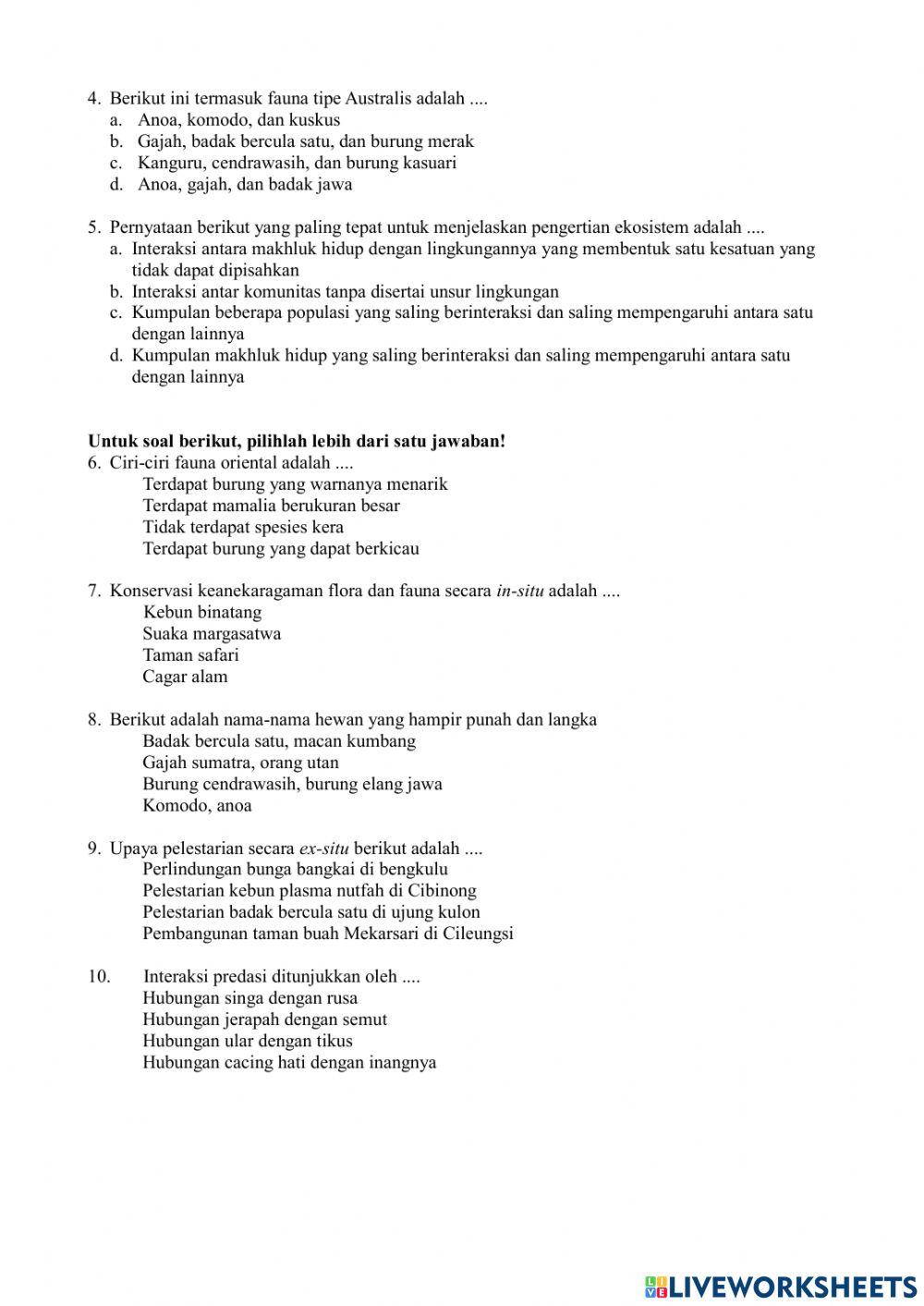 Soal penilaian harian