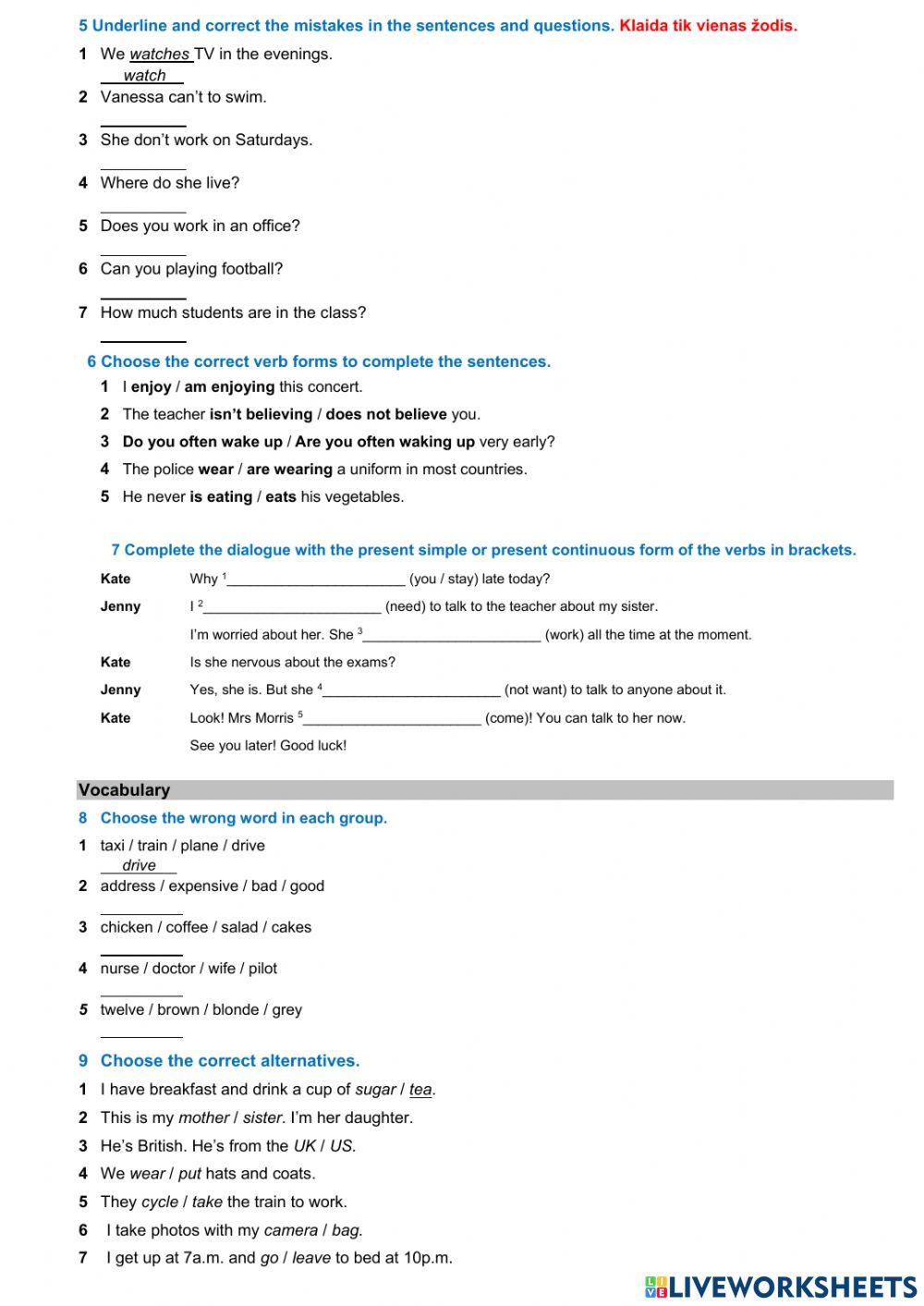 Diagnostinis testas-5 klase-End of year course