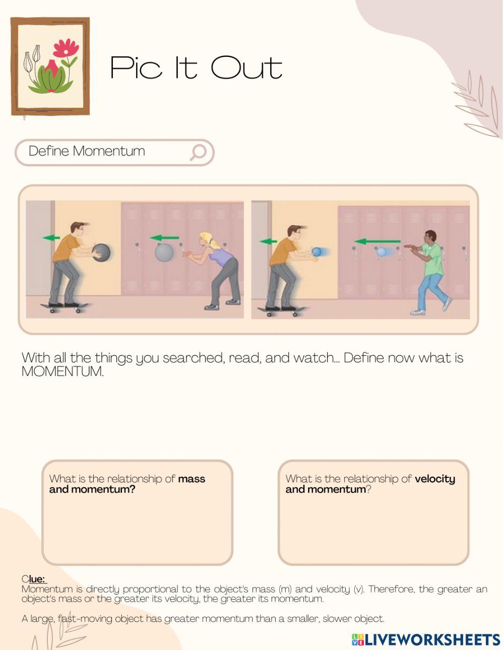 More About Momentum online exercise for | Live Worksheets