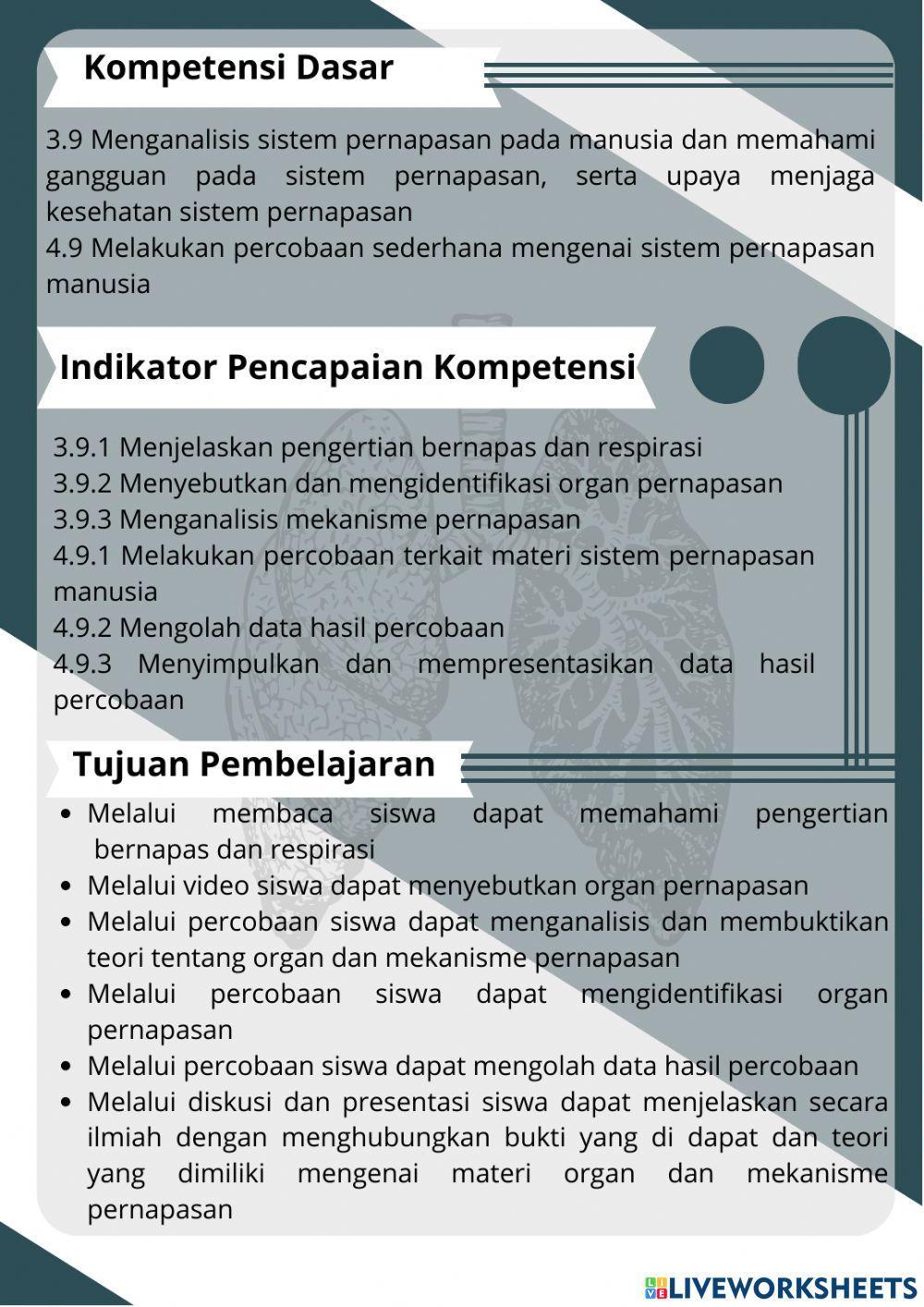 E-LKPD Sistem pernapasan (organ pernapsan) berbasis diagram scaffolding