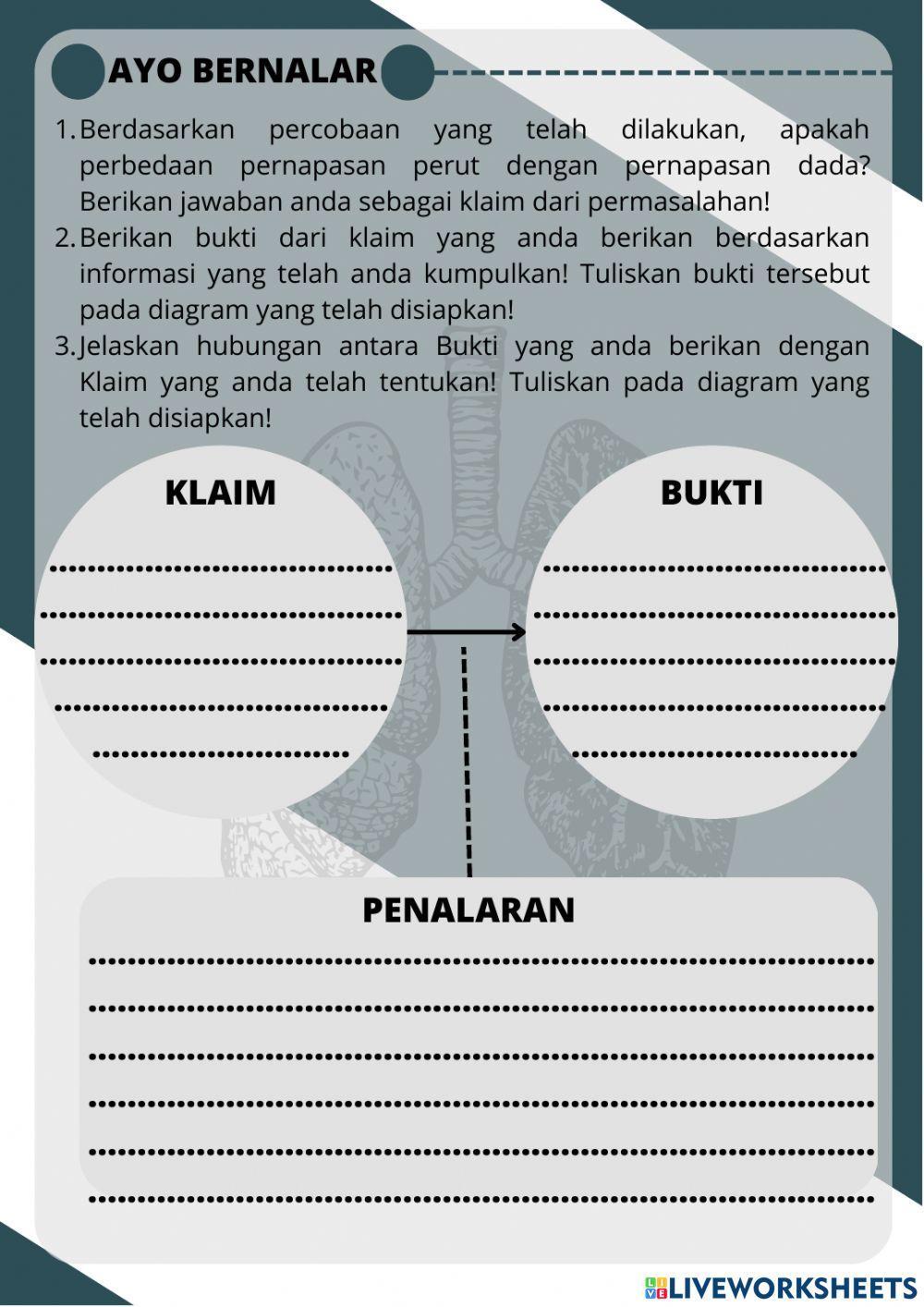 E-LKPD Sistem pernapasan (organ pernapsan) berbasis diagram scaffolding
