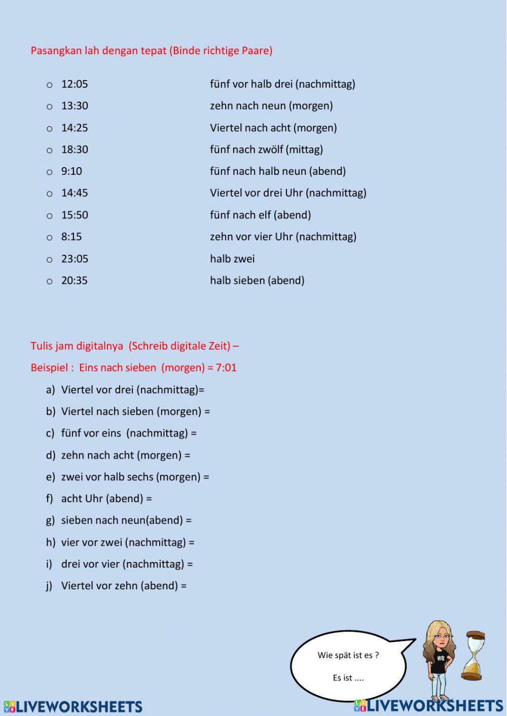 Uhrzeit Übung Uhrzeit Übung