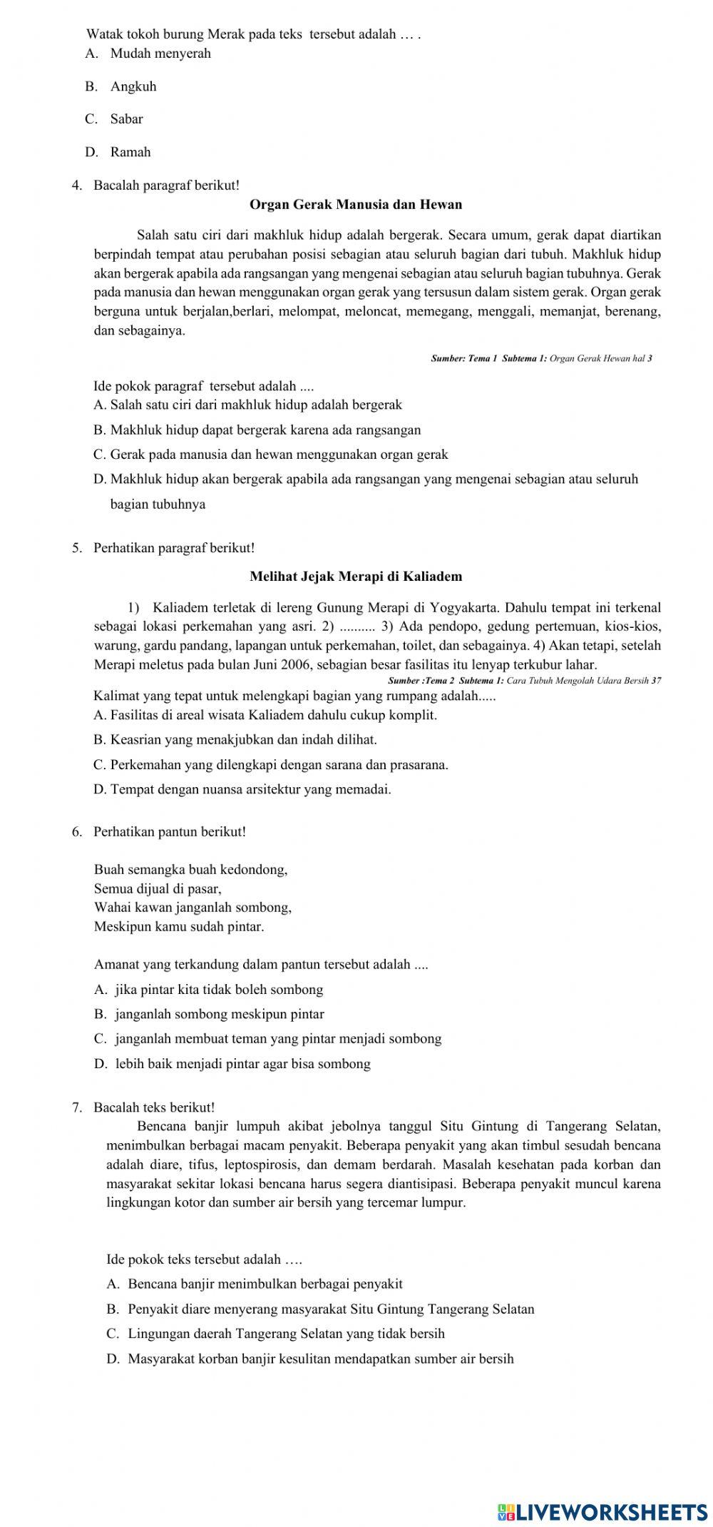 Ujian sekolah bahasa indonesia