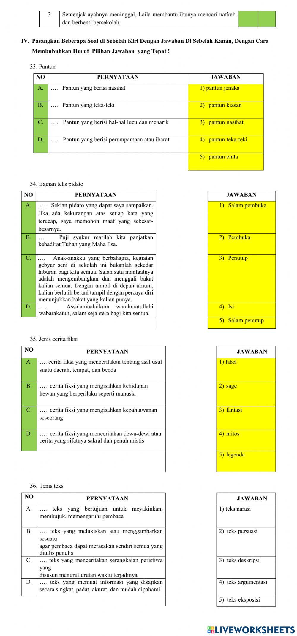 Ujian sekolah bahasa indonesia