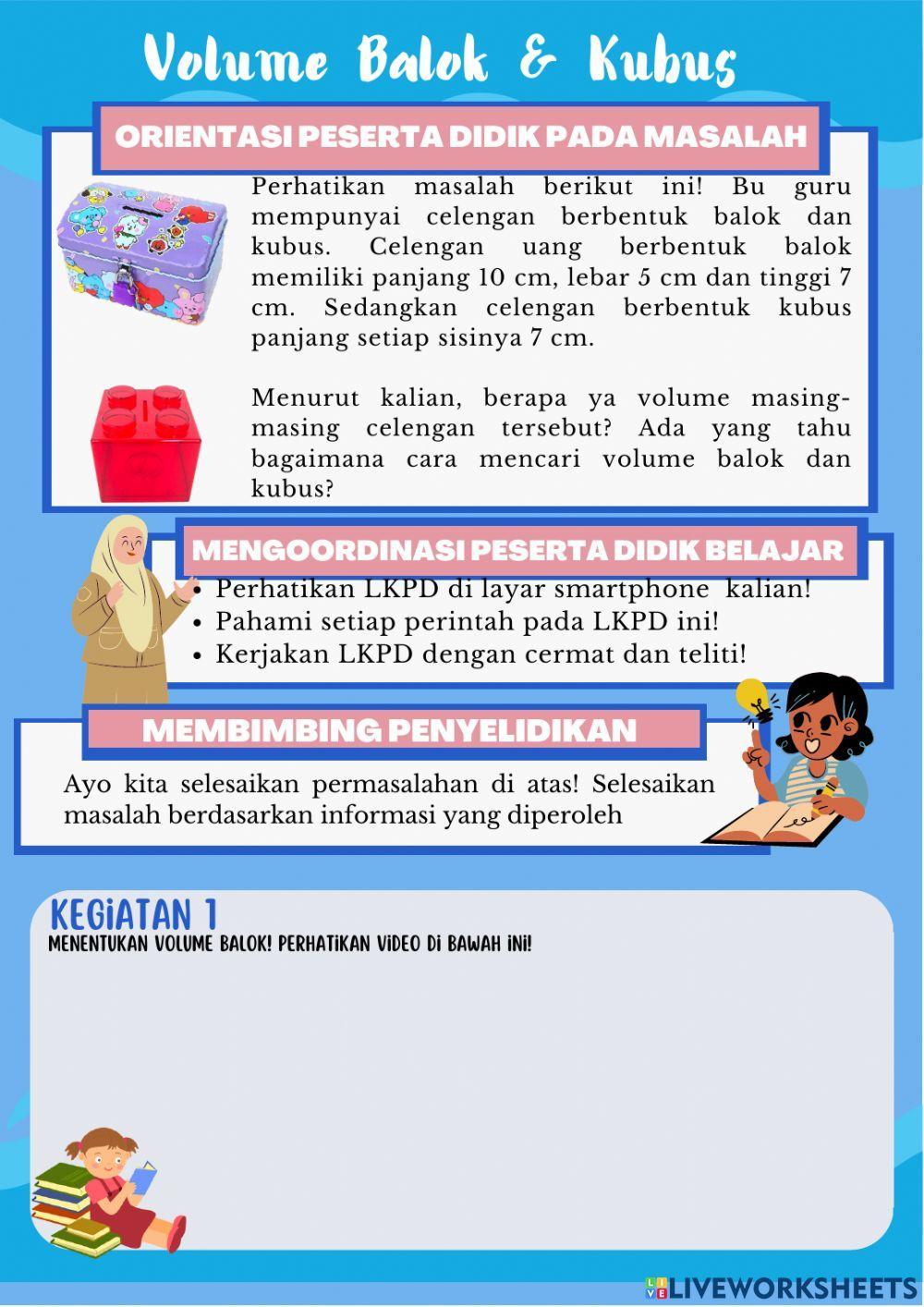 Volume Bangun Ruang (balok kubus) Kelas 5