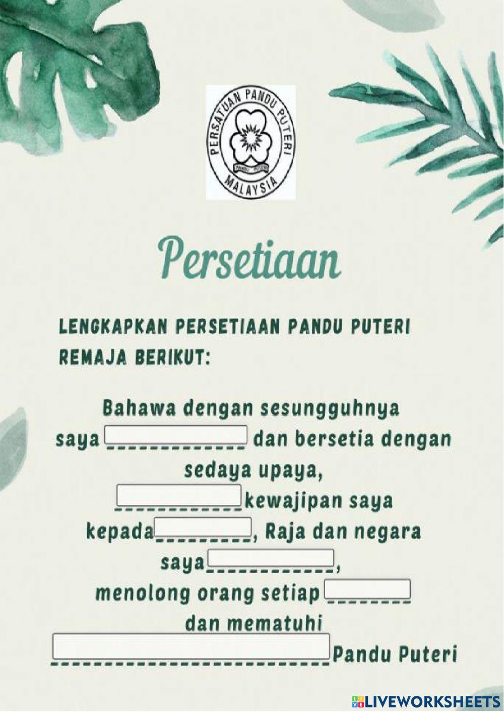 Biodata & persetiaan pandu puteri tunas