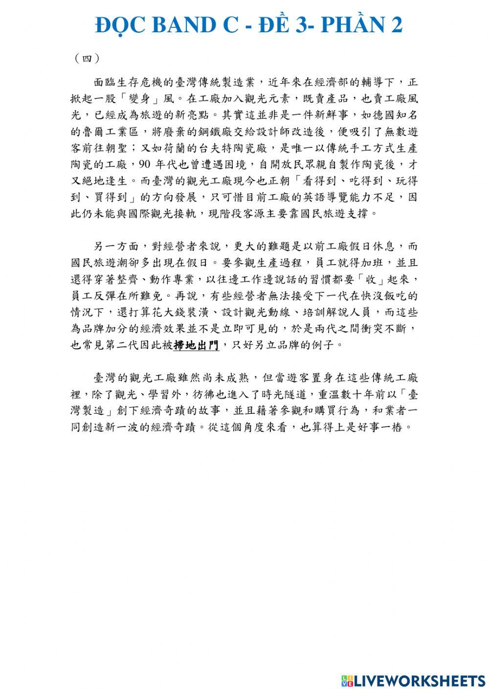 Band C - Đề Đọc 03 (phần 2)