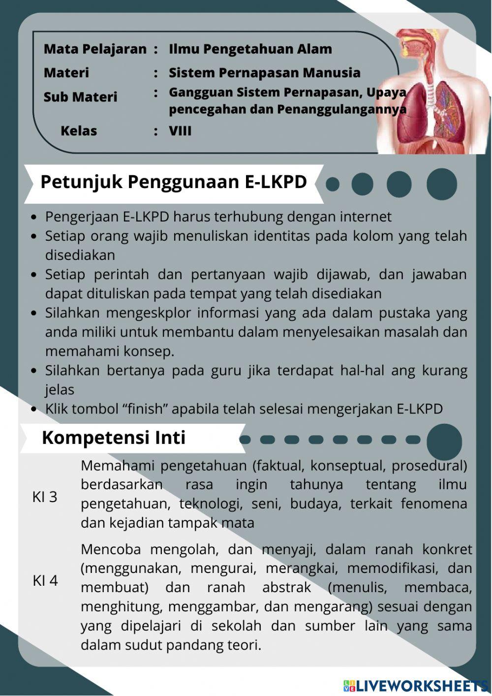 E-LKPD sistem pernapasan (gangguan sistem pernapasan) berbasis diagram scaffolding