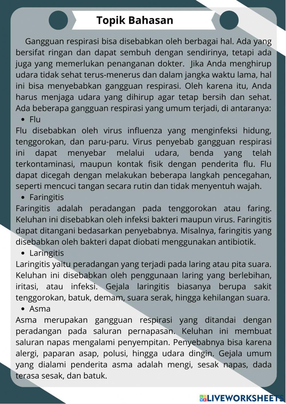 E-LKPD sistem pernapasan (gangguan sistem pernapasan) berbasis diagram scaffolding