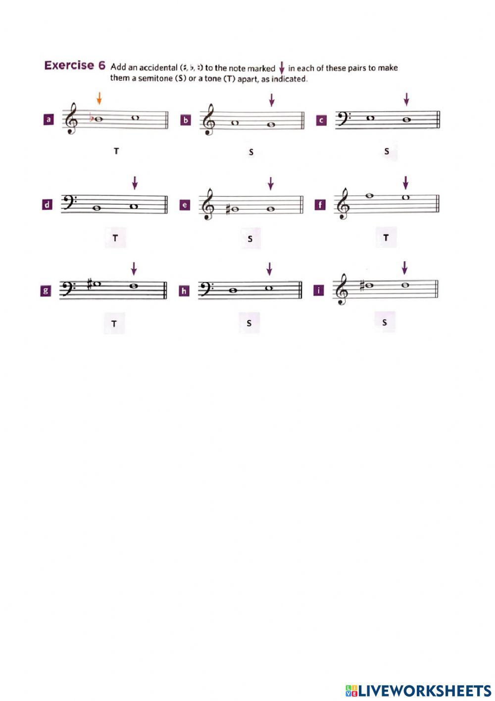 semitone and accidentals